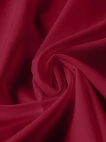 SHEIN Clasi 大码领结长袖休闲优雅撞色衬衫 - 酒紅色 - 查看 5