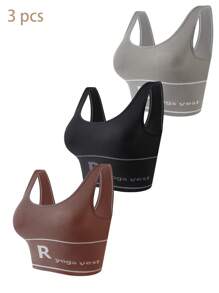3pcs Women's Seamless Fashionable Camisole Vest Set - Multicolor - View 2
