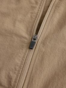 Gym Rark Chaqueta deportiva con capucha y cordón, con cierre delantero de cremallera, estilo de novio, para hombres en primavera y otoño - Café integral - Ver 4