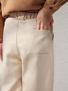 Blossori 男童弹力腰斜纹裤，秋冬返校季 - 卡其色 - 查看 5