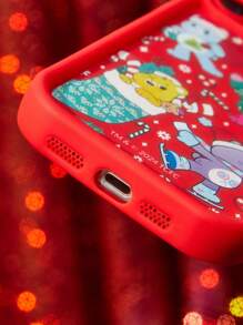SHEIN X Care Bears Funda de teléfono móvil con estampado de dibujos animados en rojo - Edición Navideña REGALOS
