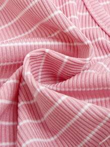 Girls' Striped Bow Decor Camisole - Pink - View 4