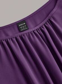 Ellevyn Vestido de unicolor sin mangas con bajo plisado para mujer - Morado - Ver 8