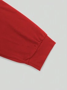 INAWLY Áo thun dài tay cổ lệch in hình môi, áo thun đồ họa dành cho nữ, thích hợp cho mùa xuân. - Đỏ - Xem 4