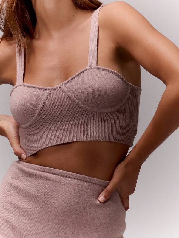 MUSERA Knitted Corset Bralette Top