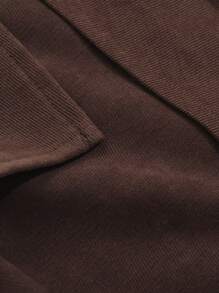 DAZY 女士麂皮中长美人鱼裙，不对称裙摆，荷叶边 - 咖啡棕 - 查看 9