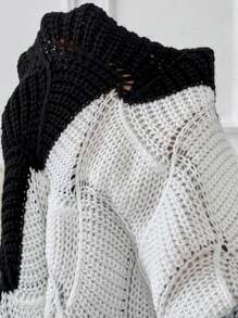 Chiquease Spring/Autumn Casual Color Block Knit Cardigan