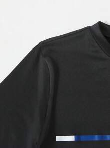 Tween Boys' All-Match Casual Letter Printed Crew Neck Long Sleeve T-Shirt, Spring & Summer