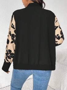 SHEIN Frenchy Giacca leggera da donna taglie forti con patchwork floreale