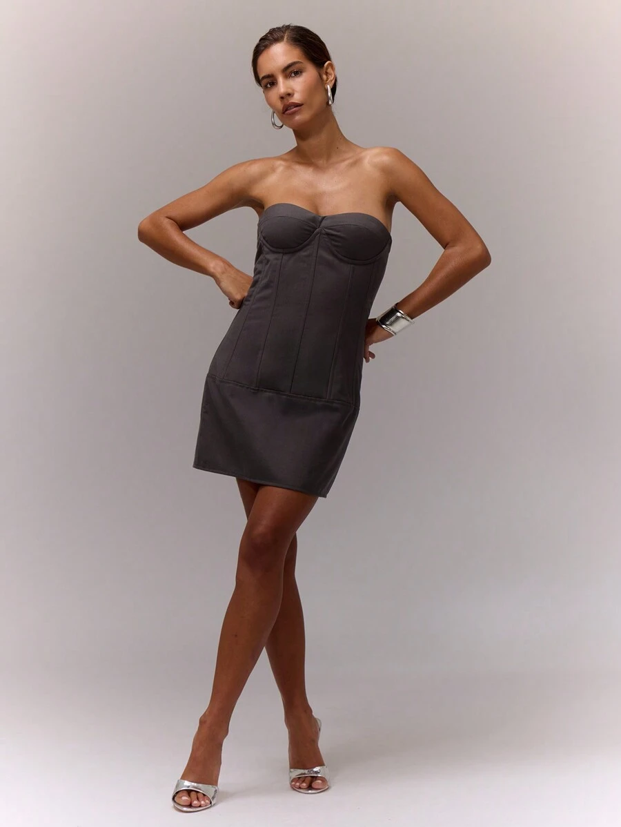 MUSERA Wired Corset Bandeau Short Dress Spring Sexy Cute Summer