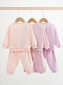 6 件套女宝宝加厚彩色休闲可爱运动衫套装秋冬 - 彩色 - 查看 2