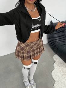 SHEIN SXY 黑色羊毛连帽套衫 - 黑色 - 查看 5