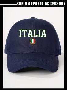 SHEIN 1 pieza Gorra de béisbol unisex con estampado de estrella de 5 puntas de Italia - Azul Marino - Ver 1