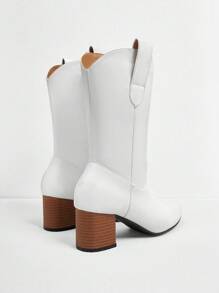 Styleloop Ladies' Solid Color High Heel Fashion Boots Suitable For Daily Wear Fall