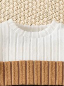 SHEIN 2pcs Young Girls New Style Cartoon Pattern Fleece Crew Neck Sweatshirt And Elastic Waist Pants Set - Multicolor - View 7