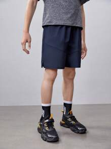 SHEIN Baju Olahraga Tween Boys - Navy Blue - View 7