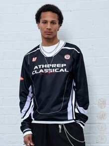 Manfinity VCAY Men's Casual Loose Letter Print Long Sleeve Pullover Sweatshirt, Fall Winter - Multicolor - View 7