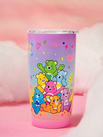 SHEIN X Care Bears 20 盎司卡通熊心印花保温杯，礼品