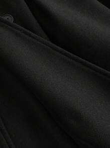 Flirla Plus Size Women's Fall & Winter Fluffy Collar Hooded Double-Breasted Knitted Coat