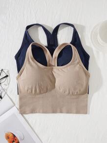 女士 2 件套运动文胸 - 彩色 - 查看 5