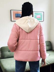 Tienermeisjes Winter Lange Mouw Capuchon Losse Casual Jas