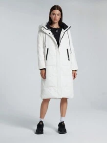 LYSMO Women's Casual Long Hooded Feathers& Down Coat, Winter