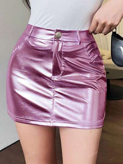 High Waist Coated Skinny Sexy Mini Skirt For Women, European And American Summer Fashion Casual Versatile