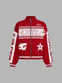 SHEIN ICON Cardigan noir à épaules dénudées avec motif de lettres