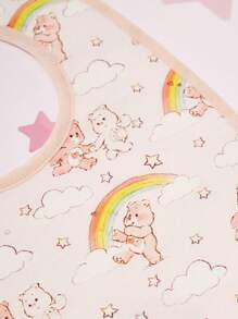 SHEIN X Care Bears 4pcs/Pack Cotton Cartoon Bear Print Baby Bibs, Suitable For Drooling Babies - Multicolor - View 9