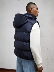 AKNOTIC Business Casual Áo khoác cardigan trùm đầu dệt kim vừa vặn cho nam, thích hợp cho mùa đông - Xanh đậm - Xem 2