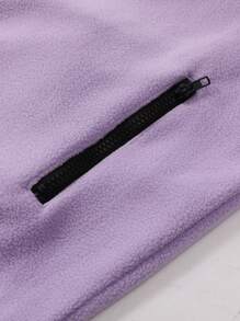 Manfinity Hypemode Men's Sherpa Lined Zip Up Jacket - Purple - View 6