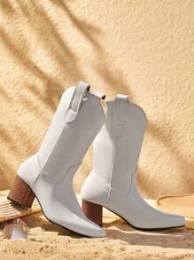 Styleloop Ladies' Solid Color High Heel Fashion Boots Suitable For Daily Wear Fall