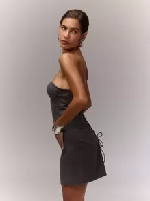 MUSERA Wired Corset Bandeau Short Dress Spring Sexy Cute Summer