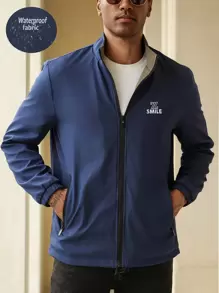Manfinity Homme Chaqueta con cremallera informal de manga larga para hombre, otoño/invierno