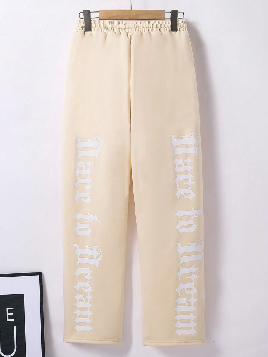 Teen Boys Streetwear Knit Sweatpants - Apricot - View 1