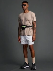 Manfinity Sport Polished Boyfriend Style Men's Solid Color Crew Neck Short Sleeve Casual Fitness Sports T-Shirt