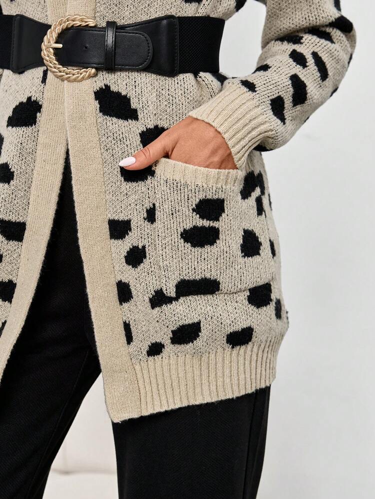 Women's Jacquard Long Sleeve Knitted Cardigan