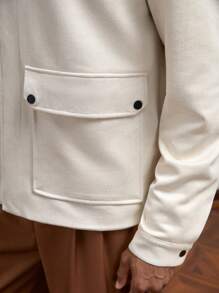 AKNOTIC Business Casual Chaqueta informal de ajuste delgado con cuello vuelto y manga larga para hombres