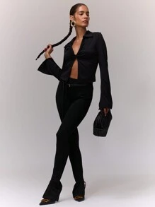 MUSERA Business Split Ankle Pants Old Money Casual Elegant Summer Office Work Fall Autumn Winter Thanksgiving