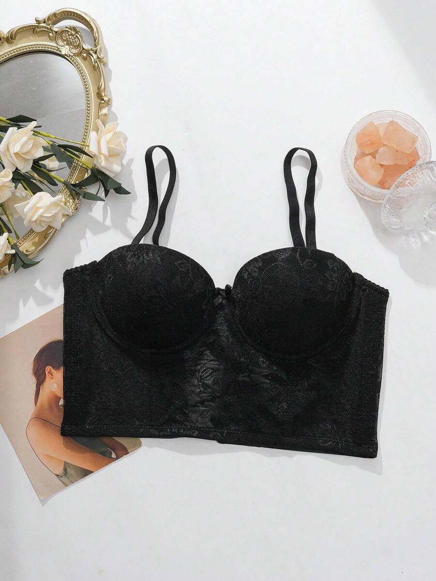 1 件女士 Simplistyle 可调节提升支撑防滑无缝胸罩 - 黑色 - 查看 1