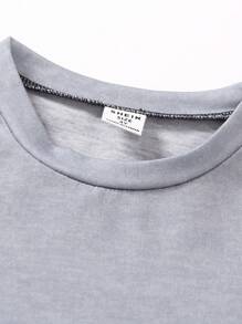 SHEIN Genkimix Kids 2pcs/Set Young Boys Color Block Round Neck Short Sleeve T-Shirt And Comfortable Color Block Loose Straight Leg Pants, Spring Summer Casual Outfit - Multicolor - View 5