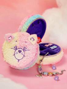 SHEIN X Care Bears 可爱双色熊刺绣毛绒首饰收纳盒，礼物 - 彩色 - 查看 2