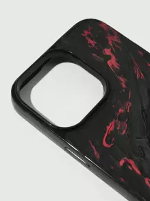 ROMWE Goth Funda de teléfono negra con gráfico 3D del Ojo del Diablo personalizada, Halloween - Negro - Ver 3