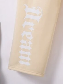 Teen Boys Streetwear Knit Sweatpants - Apricot - View 4