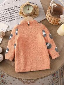 Váy len dệt kim thời trang dễ thương cho bé gái sơ sinh - Màu Khaki - Xem 2