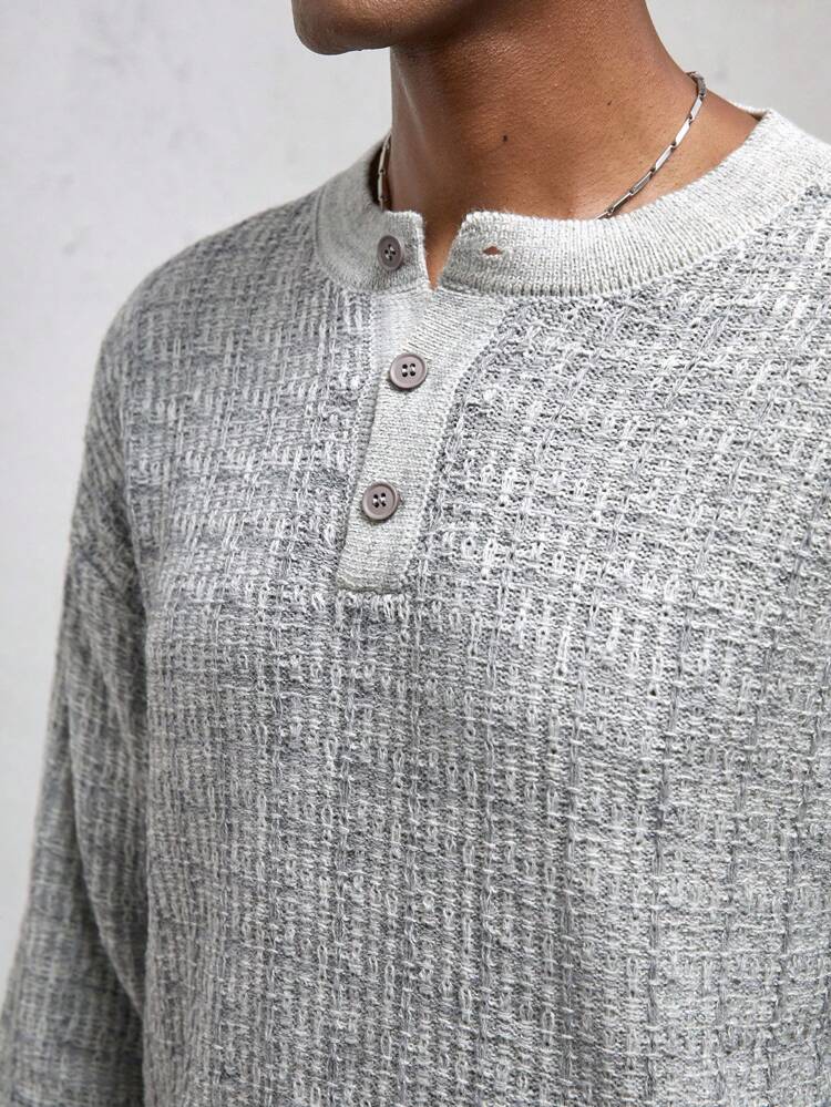 Maglione casual da uomo con vestibilità ampia, a mezza chiusura lampo, a maniche raglan, adatto per l'autunno e l'inverno