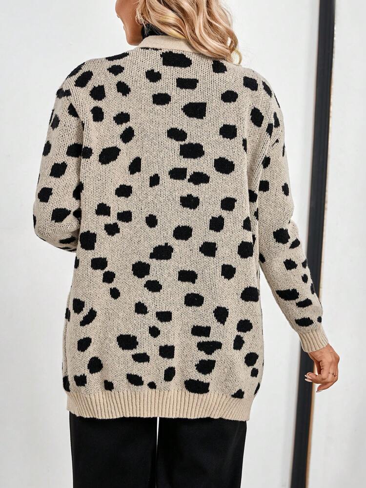 Women's Jacquard Long Sleeve Knitted Cardigan