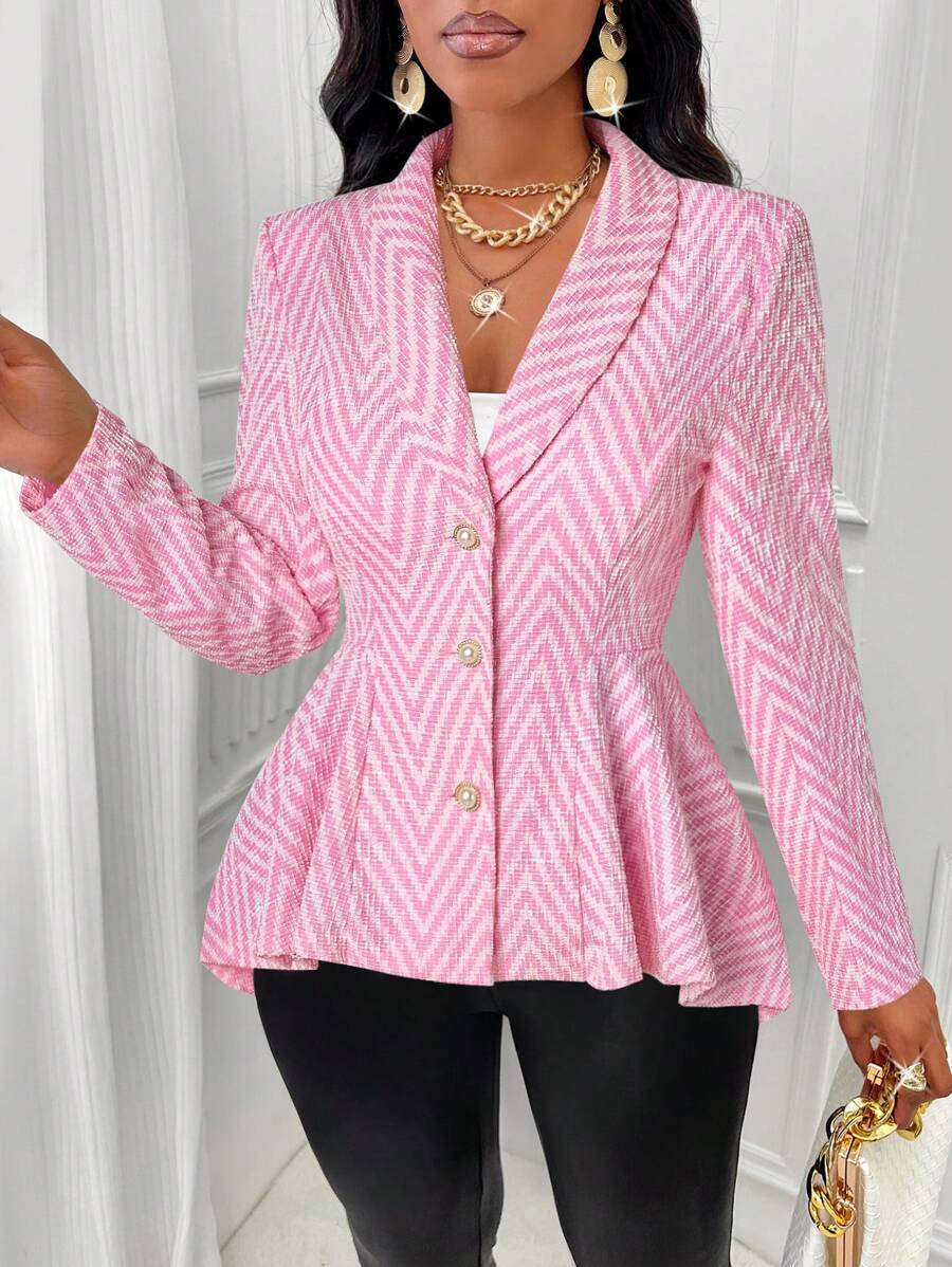 Zolique Fruit-Neck Suit Jacket With Asymmetrical Hem Overalls