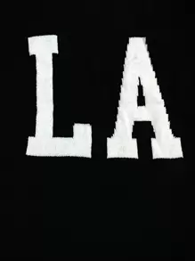 Manfinity CasualKnits 男士休闲字母图案针织毛衣背心，春秋季 - 黑色 - 查看 3