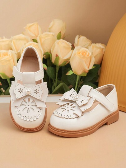 Dziewczęce białe całoroczne płaskie buty do szkoły podstawowej i niemowląt